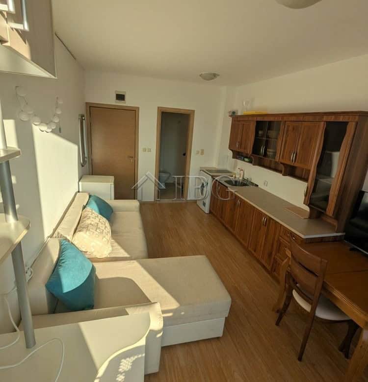 Furnished studio apartment with balcony in Sunny Beach, perfect for relaxing and enjoying seaside vi.