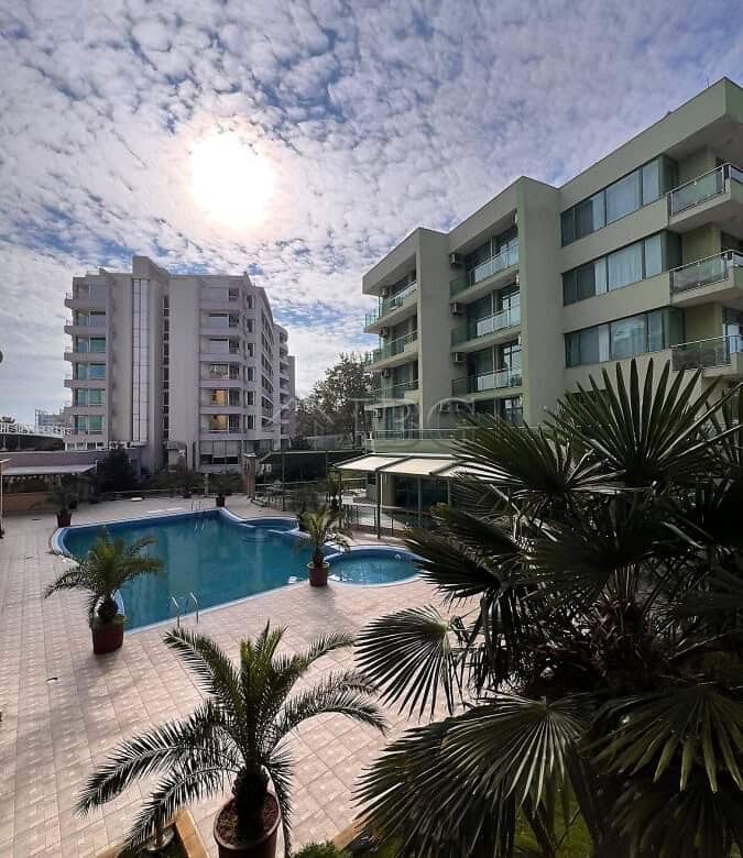 Apartment with pool and partial sea view in Sunny Beach, Bulgaria.