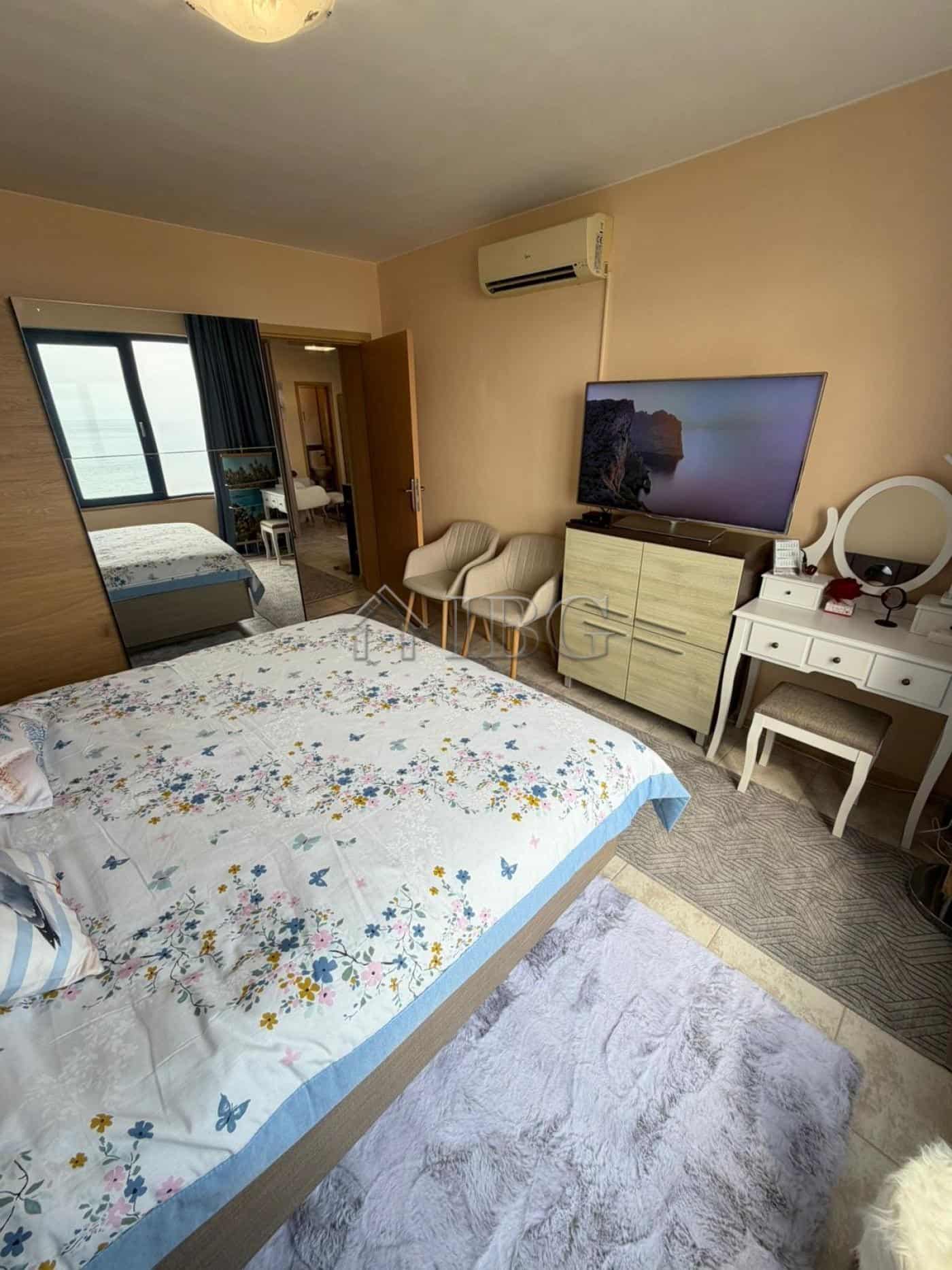 Apartment with sea view, bright living space, and contemporary furnishings in Sunny Beach.