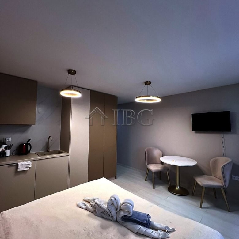 Spacious modern furnished studio with balcony in a new complex at J’adore Secret Garden, Sunny Beach.