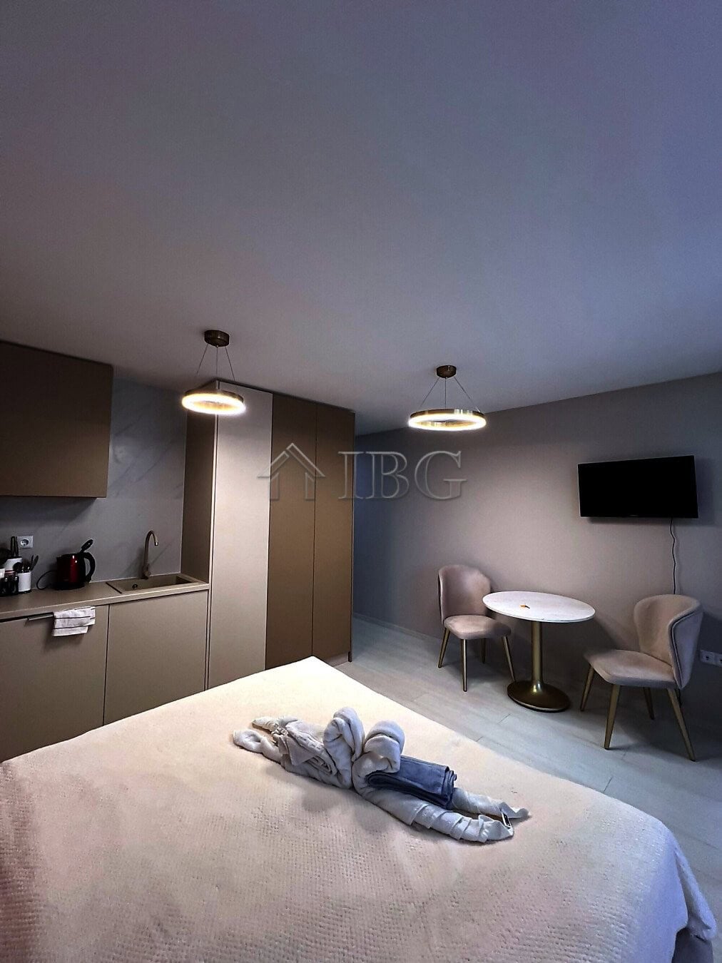 Spacious modern furnished studio with balcony in a new complex at J’adore Secret Garden, Sunny Beach.