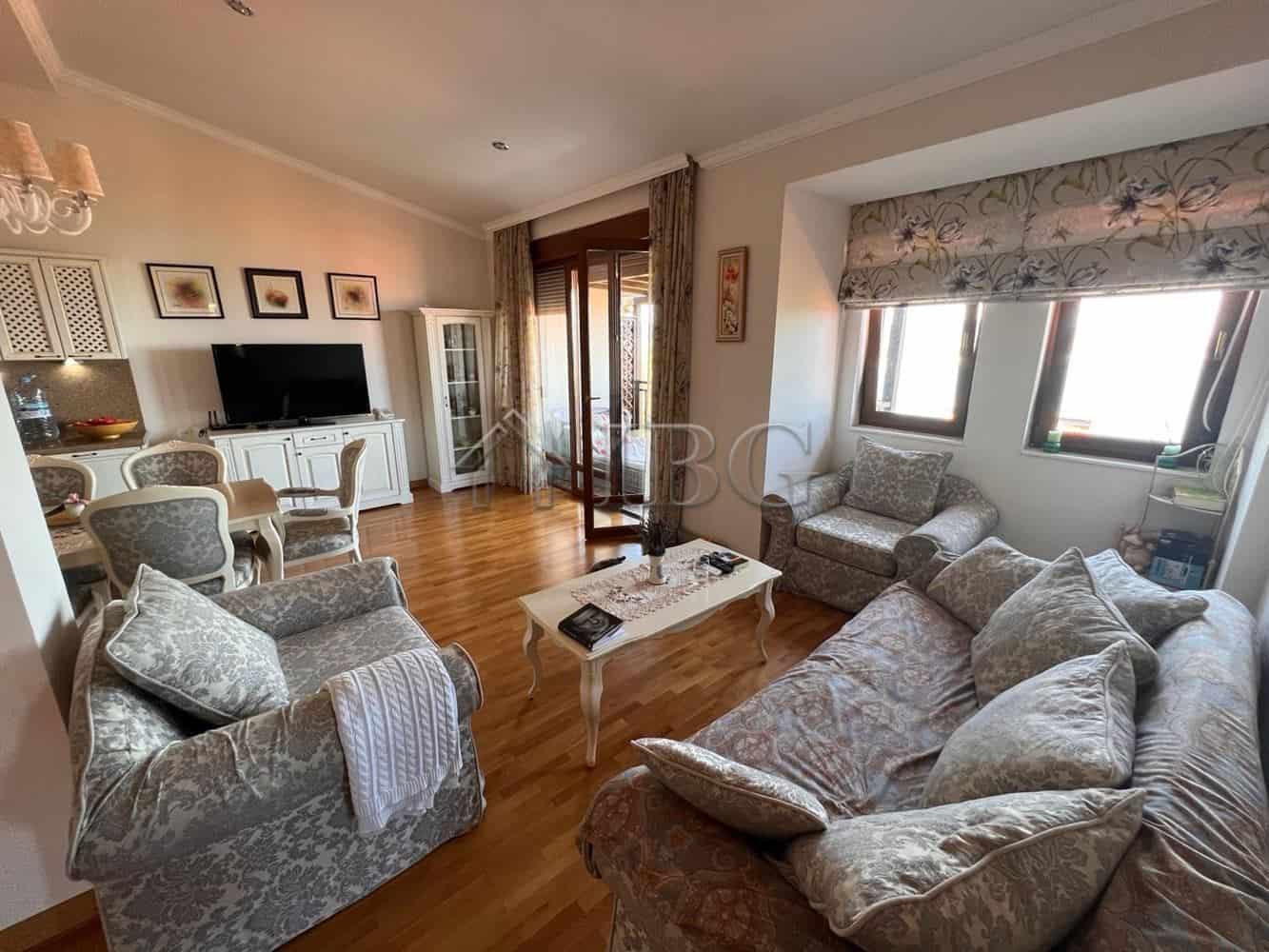 Sea view apartment in Santa Marina, Sozopol with spacious living area and elegant furnishings.