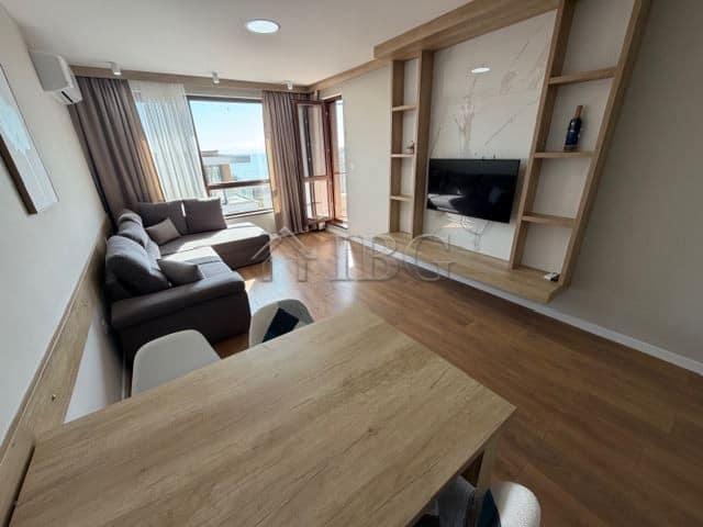 Modern 1-bedroom apartment with panoramic sea view in Sarafovo. Bright, stylish interior with balcon.
