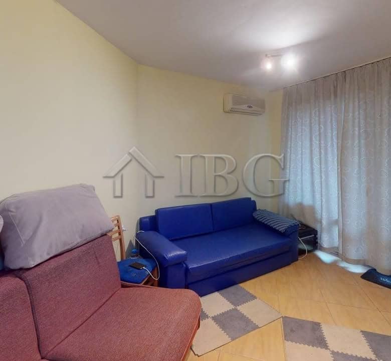 Interior view of a furnished 1-bedroom apartment in Sunny Beach, Bulgaria.