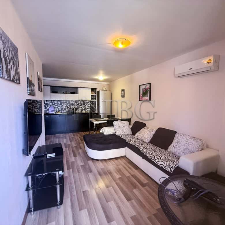 Bright one-bedroom apartment in Amadeus Lux, Sunny Beach, Bulgaria. Modern living space with stylish.