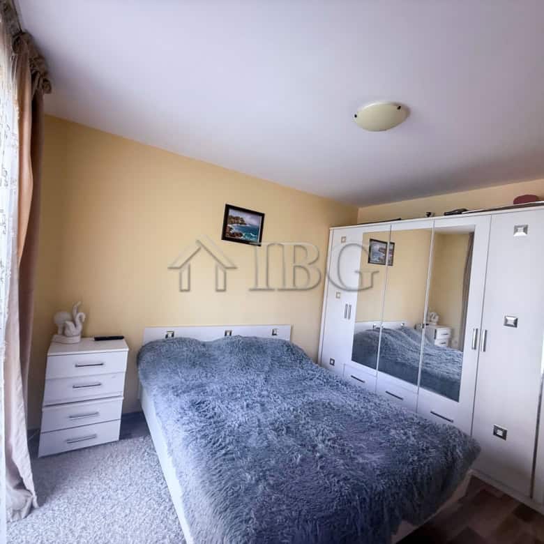 Comfortable bedroom in Amadeus Lux apartment, Sunny Beach, Bulgaria.