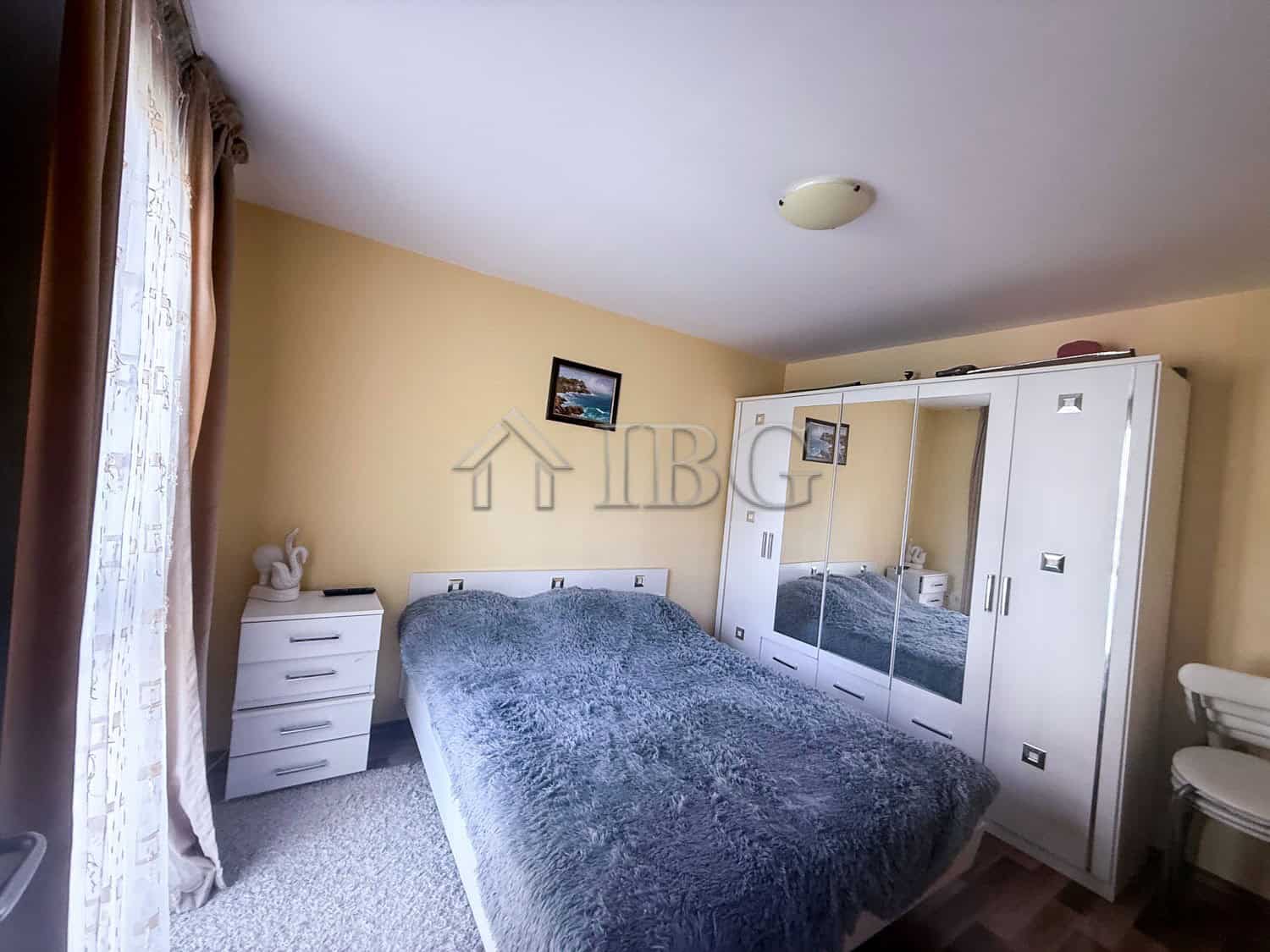 Comfortable bedroom in Amadeus Lux apartment, Sunny Beach, Bulgaria.