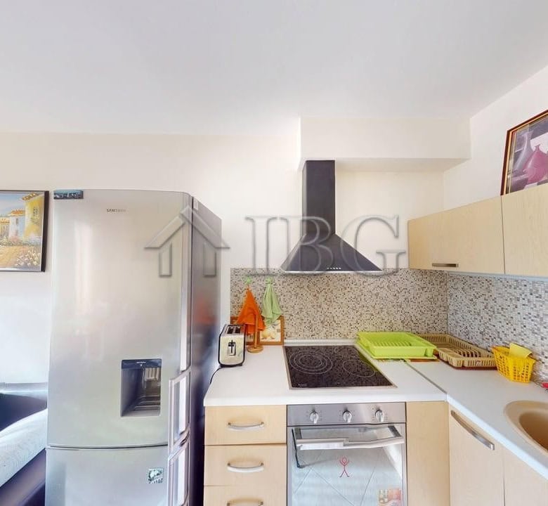 Contemporary kitchen with appliances in Amber Beach apartment, Sunny Beach.