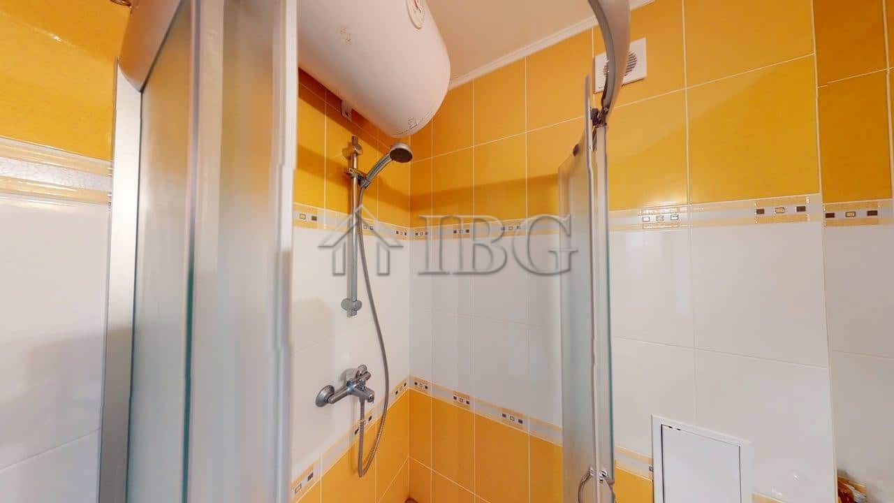 Bright bathroom with shower in Amber Beach Complex, Sunny Beach.