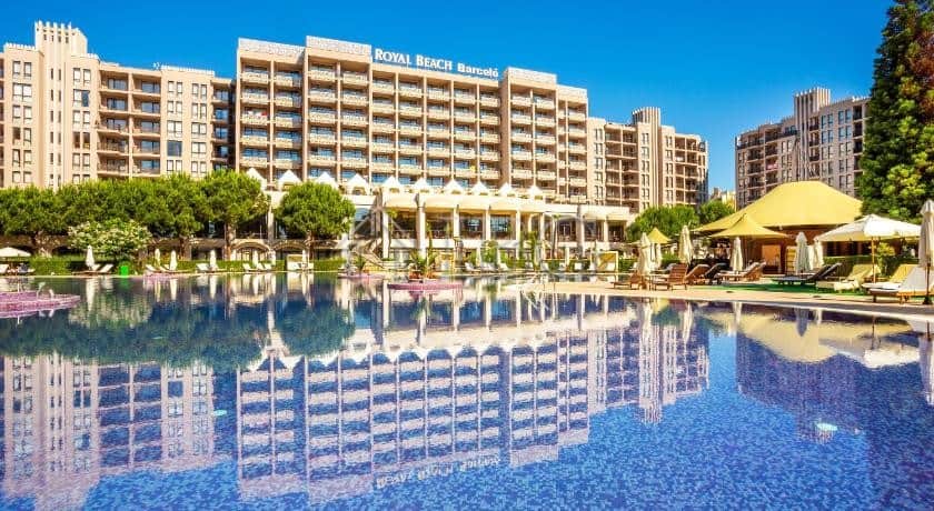 Modern apartment with pool and sea view at Barceló Royal Beach, Sunny Beach.
