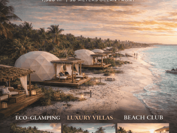 Beachfront eco investment property in Holbox, Mexico with luxury villas and beach club.