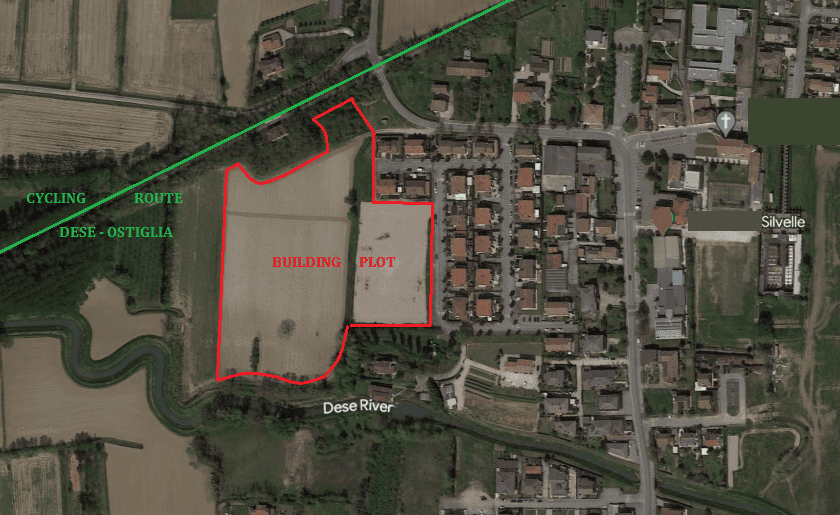 Plot of land available for development in Silvelle di Trebaseleghe, Padua, Veneto, Italy.