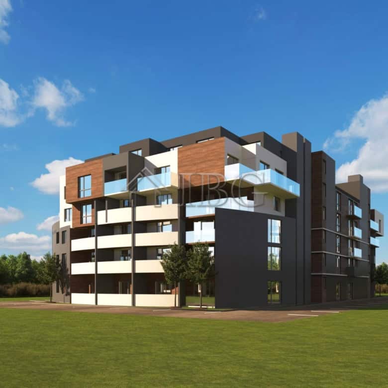 Modern residential building in a resort setting with contemporary design.