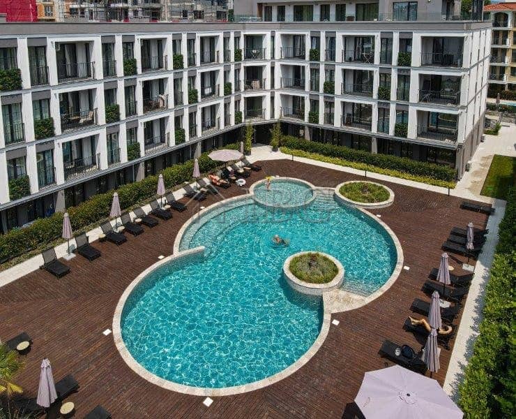 Pool area at Emilia Romana Boutique Complex in Sunny Beach.