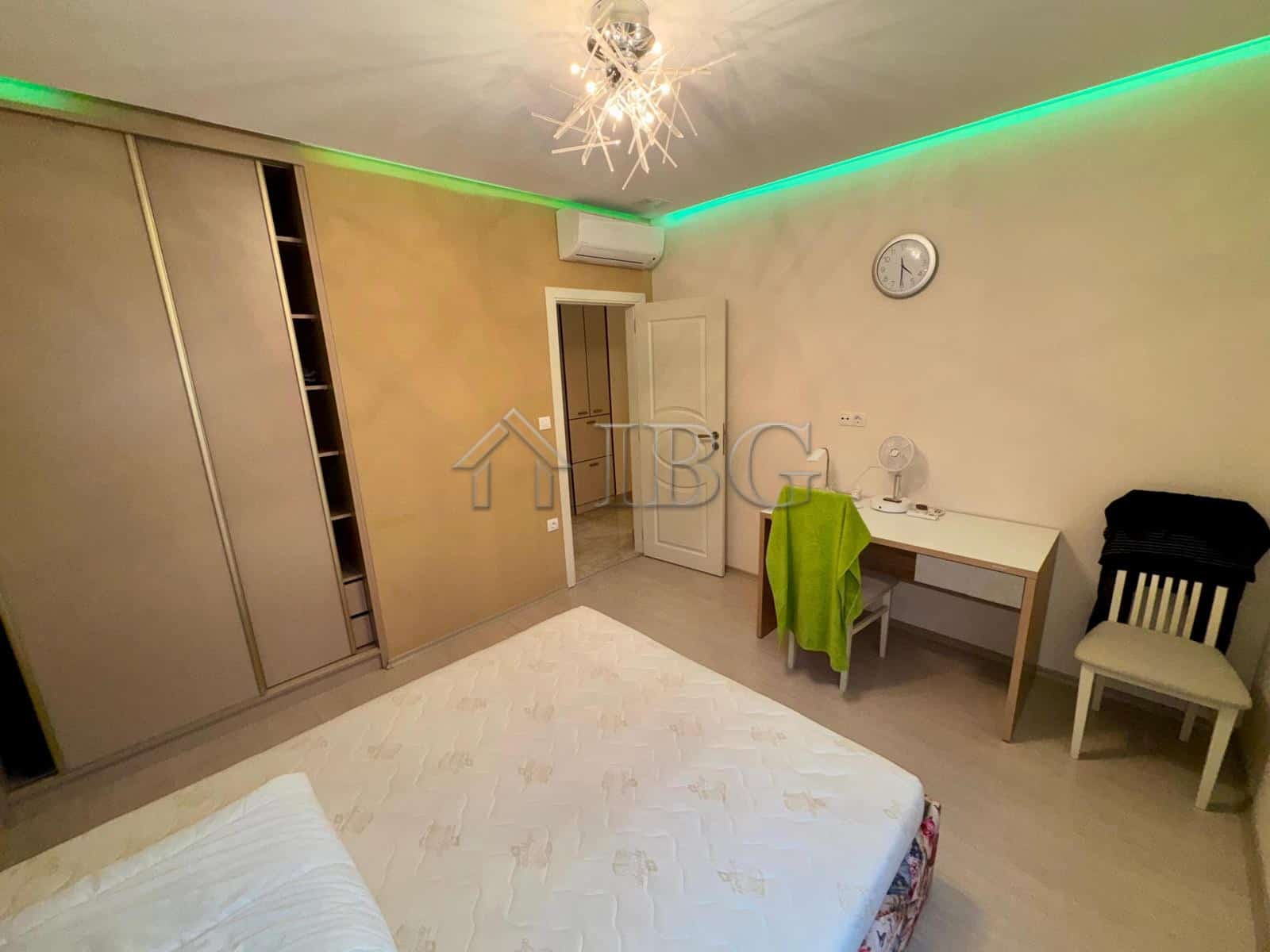 Elegant 2-bedroom apartment in Esteban Complex, Nessebar with stylish interior and ambient lighting.