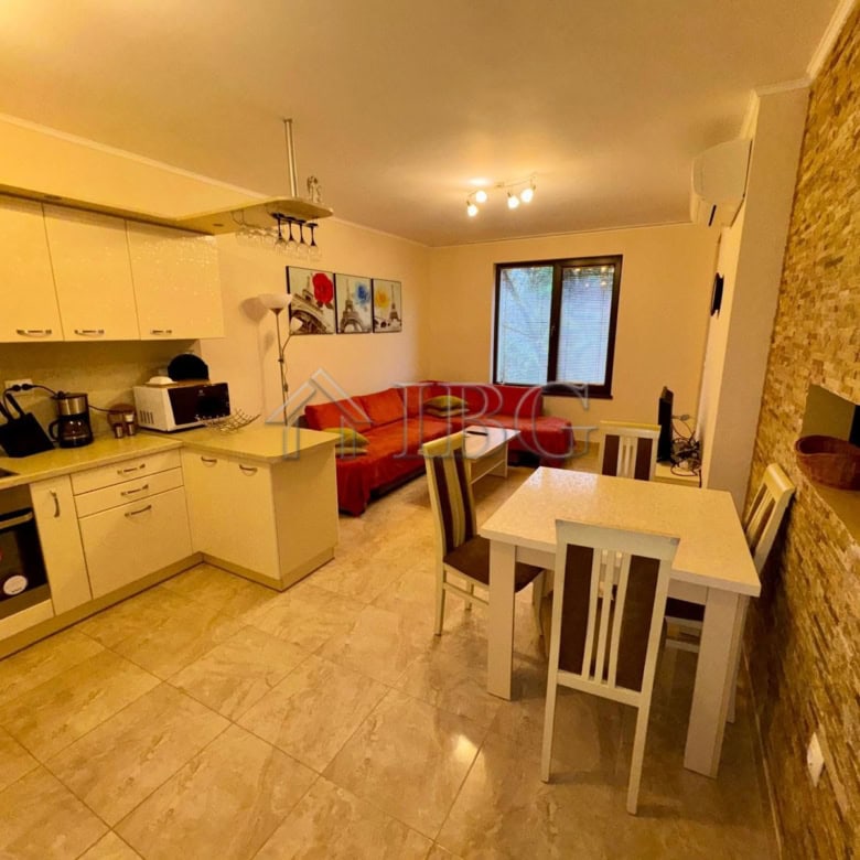 Bright living room with modern kitchen and dining area in Esteban Complex, Nessebar.