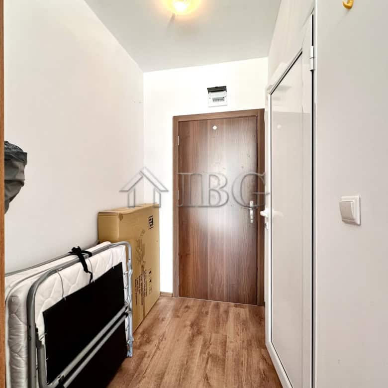 Bright studio with balcony in Gerber 4, Sunny Beach. Compact living space with modern amenities and.