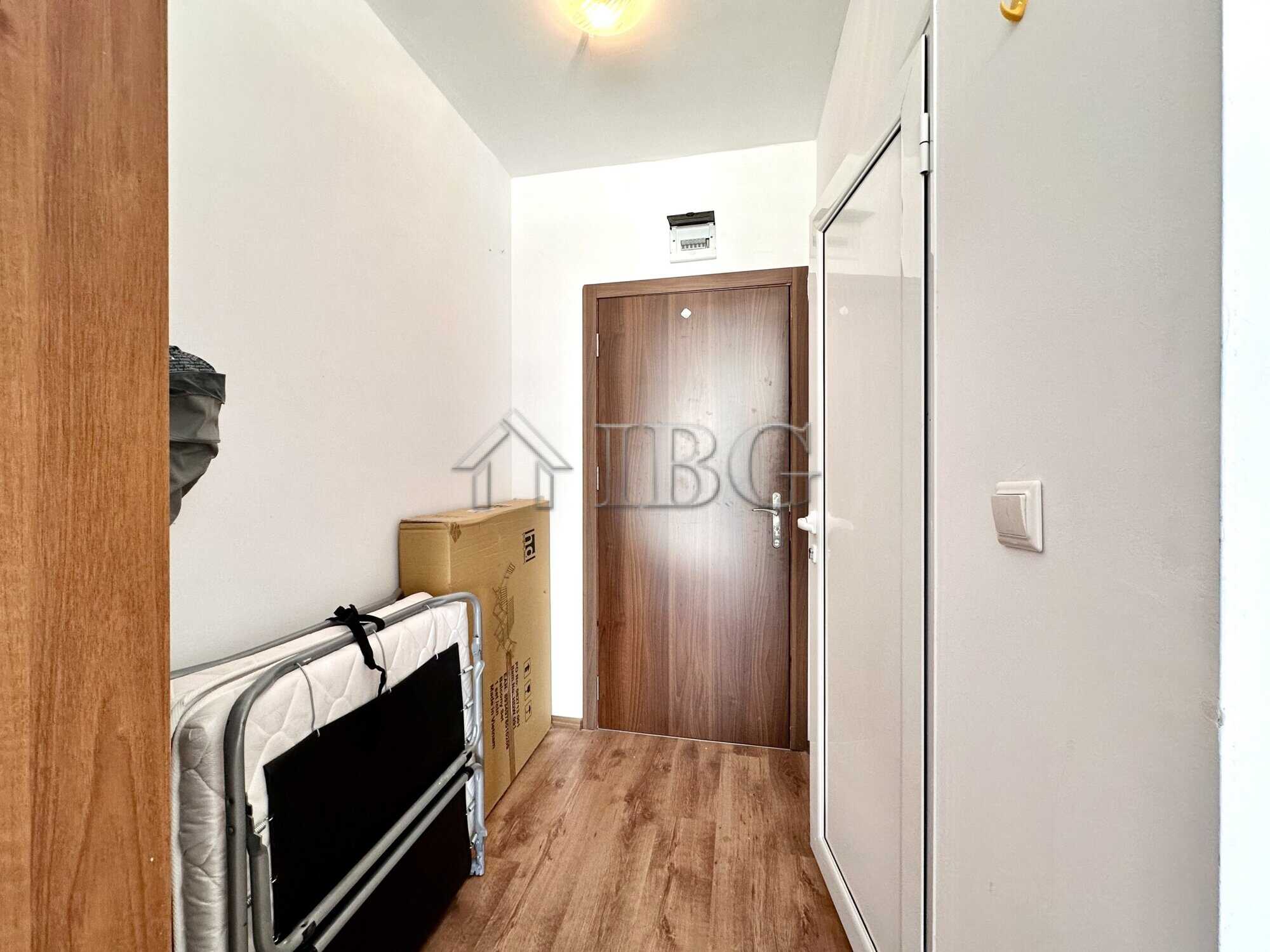 Bright studio with balcony in Gerber 4, Sunny Beach. Compact living space with modern amenities and.