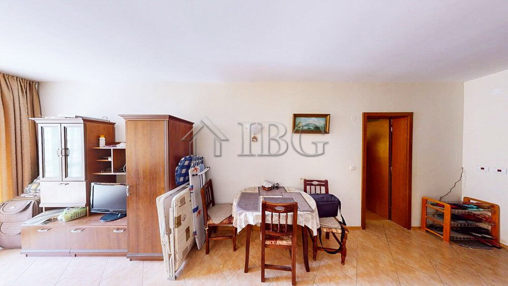 Bright interior of a 1-bedroom apartment in Sunset Beach 2 complex, Sunny Beach.