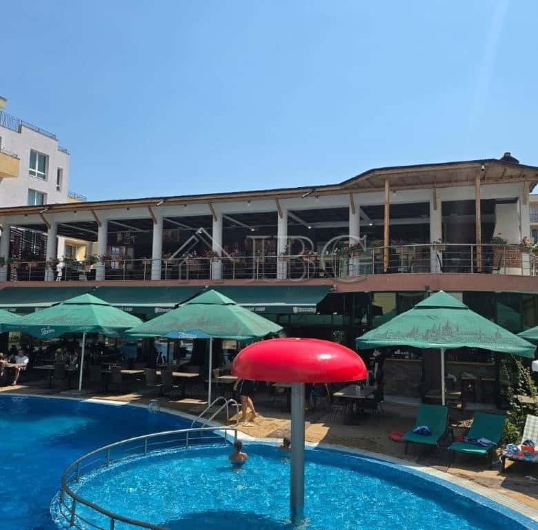 Pool view 2-room apartment for sale at Pollo Resort, Sunny Beach, Bulgaria.