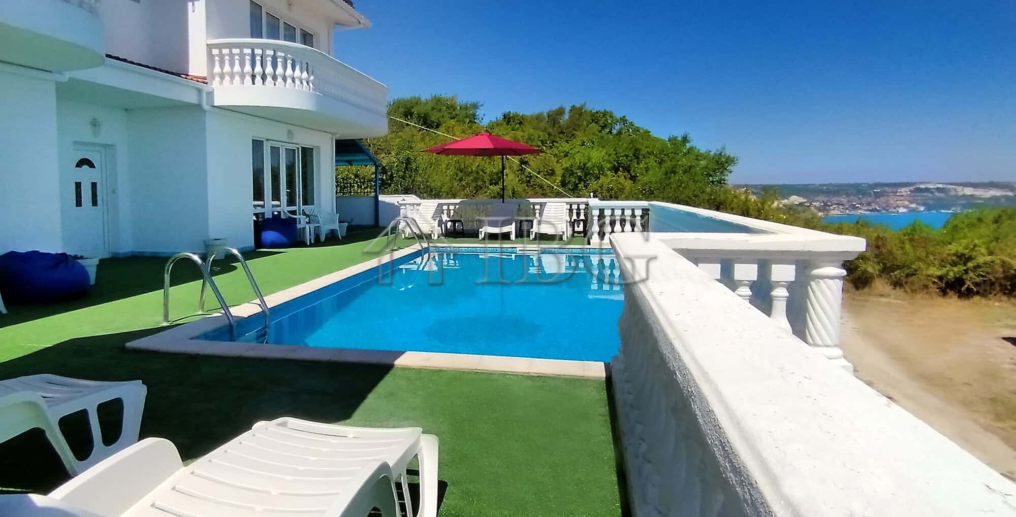 Luxury villa with pool and sea view in Sorrento, Italy.
