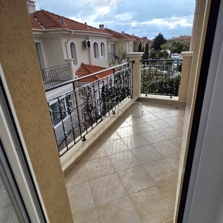 Balcony of a luxury villa in Victoria Hill, Pomorie, with scenic views and elegant design.