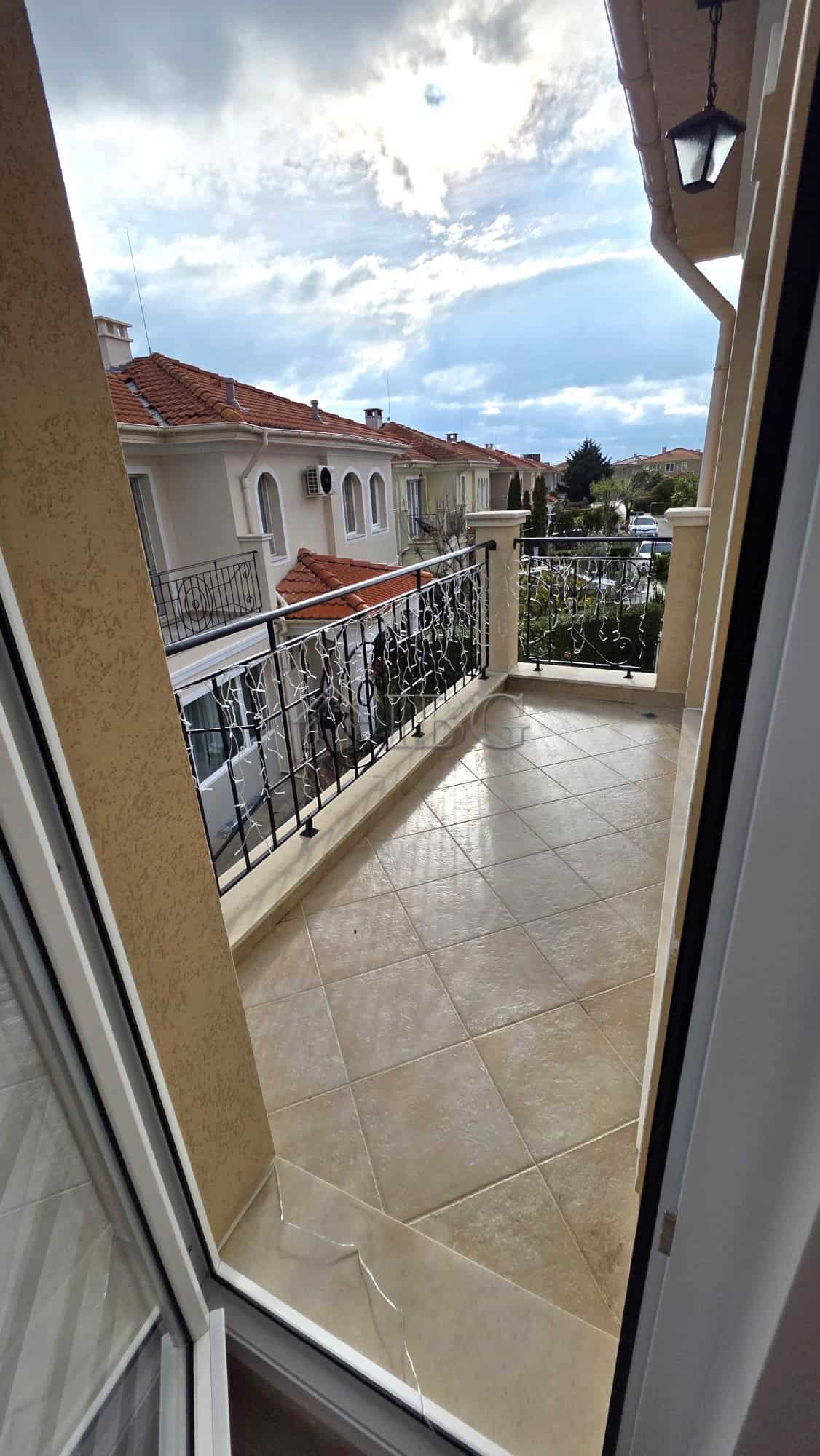 Balcony of a luxury villa in Victoria Hill, Pomorie, with scenic views and elegant design.