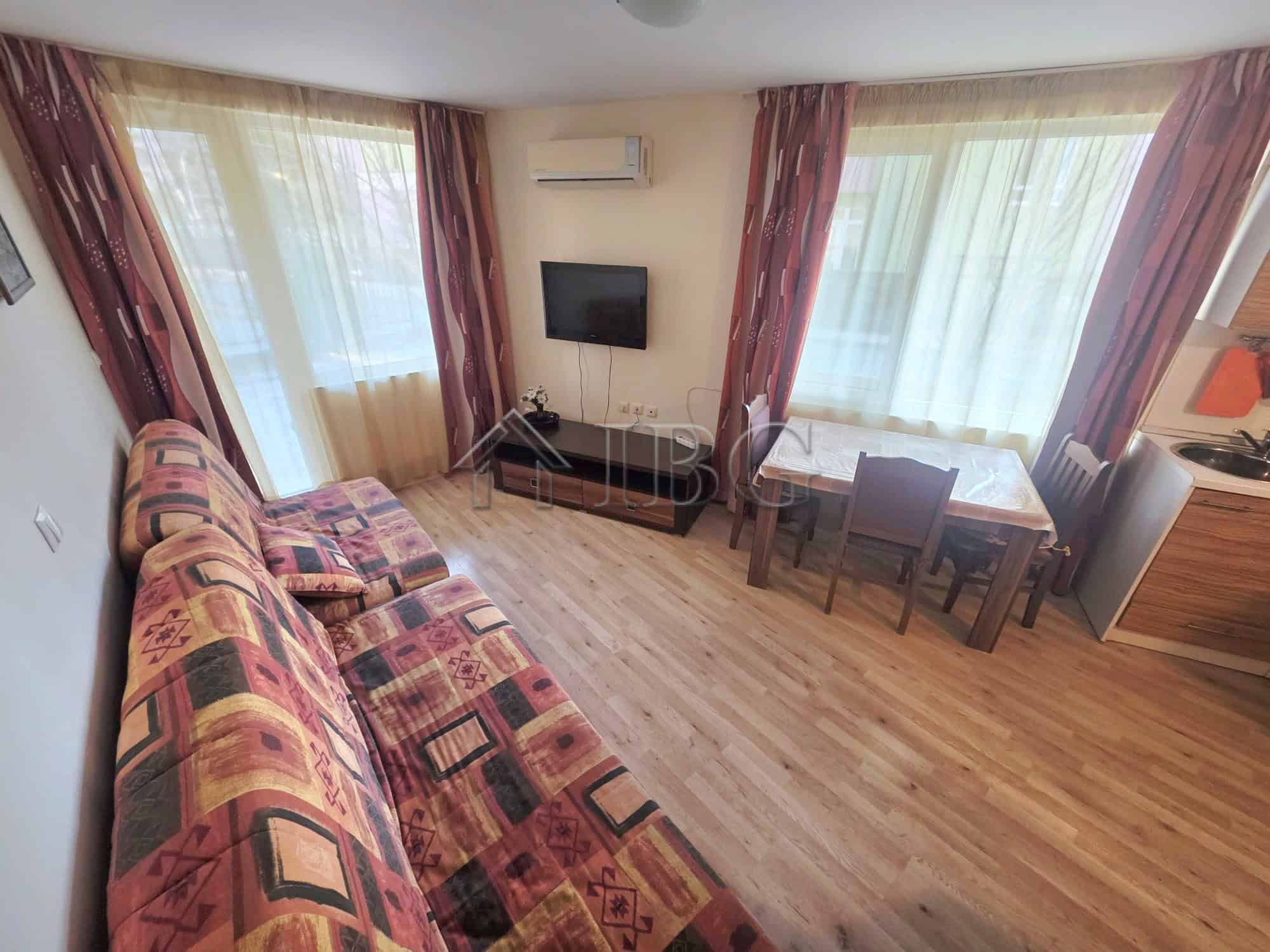 Bright studio with direct exit to the pool in Amadeus 19, Sunny Beach. Perfect for relaxing holidays.