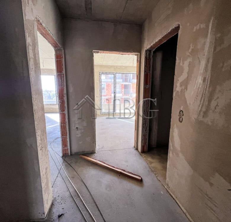 Bright interior of a 1-bedroom apartment under construction in Pomorie.