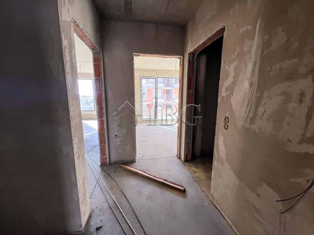 Bright interior of a 1-bedroom apartment under construction in Pomorie.