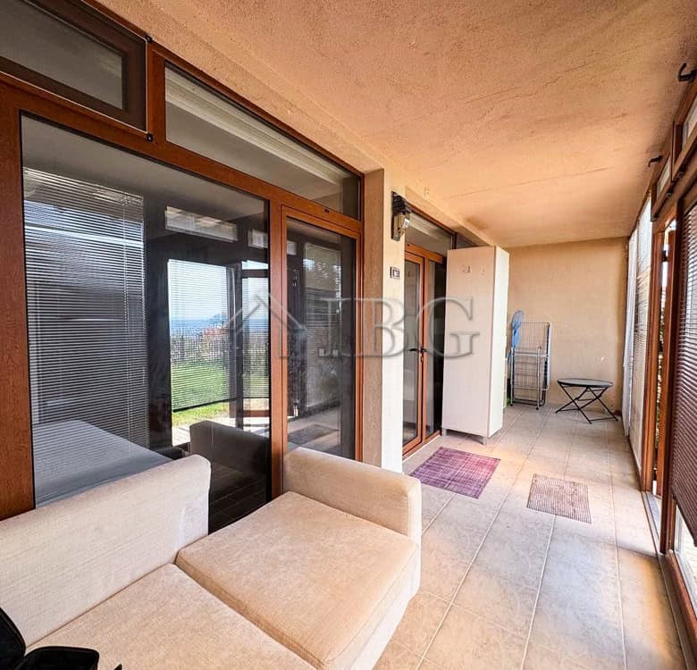 Bright balcony with sea views in Sveti Vlas apartment.