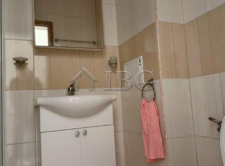 Interior view of a bathroom in a studio with pool view at Orchid Fort Club, Sunny Beach.