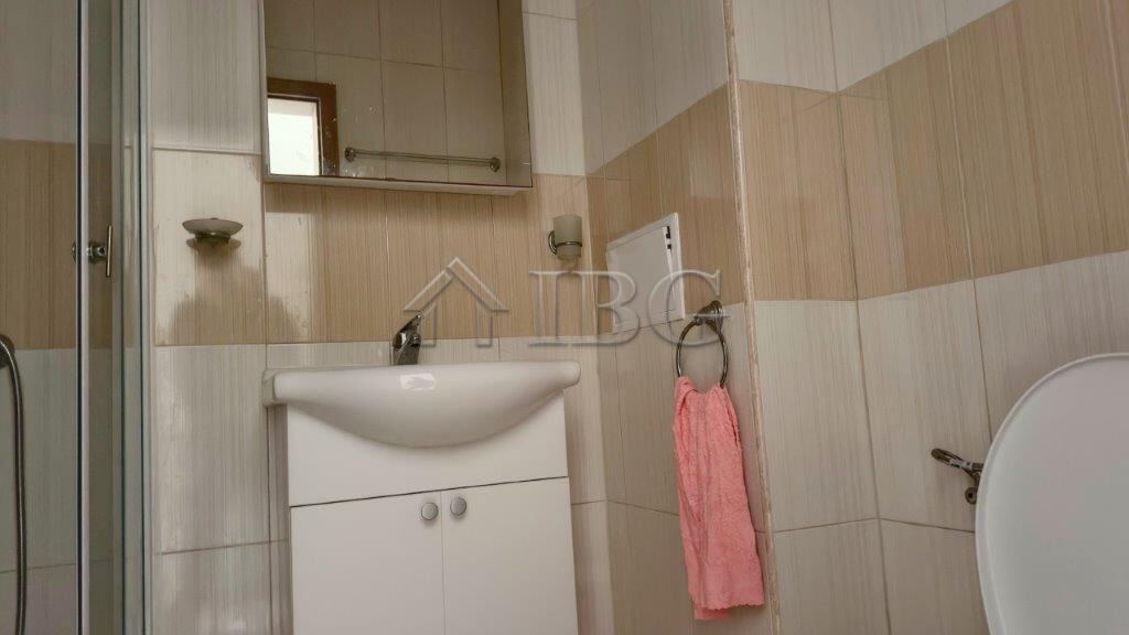 Interior view of a bathroom in a studio with pool view at Orchid Fort Club, Sunny Beach.