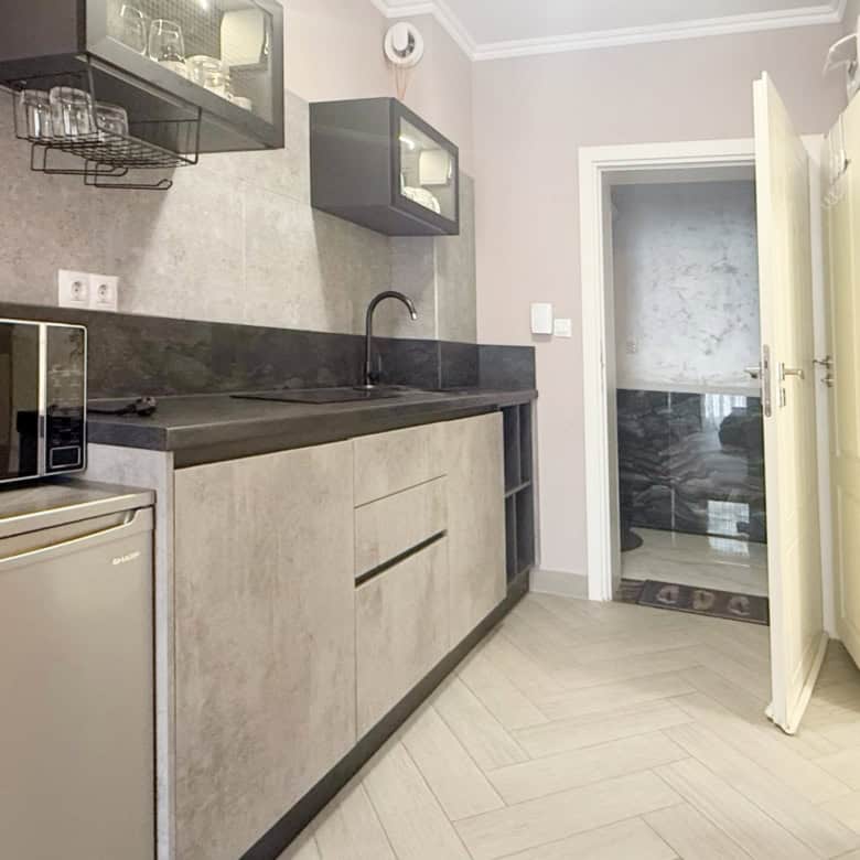 Compact studio apartment with modern kitchen in Valencia Gardens, Nessebar. Perfect for comfortable.