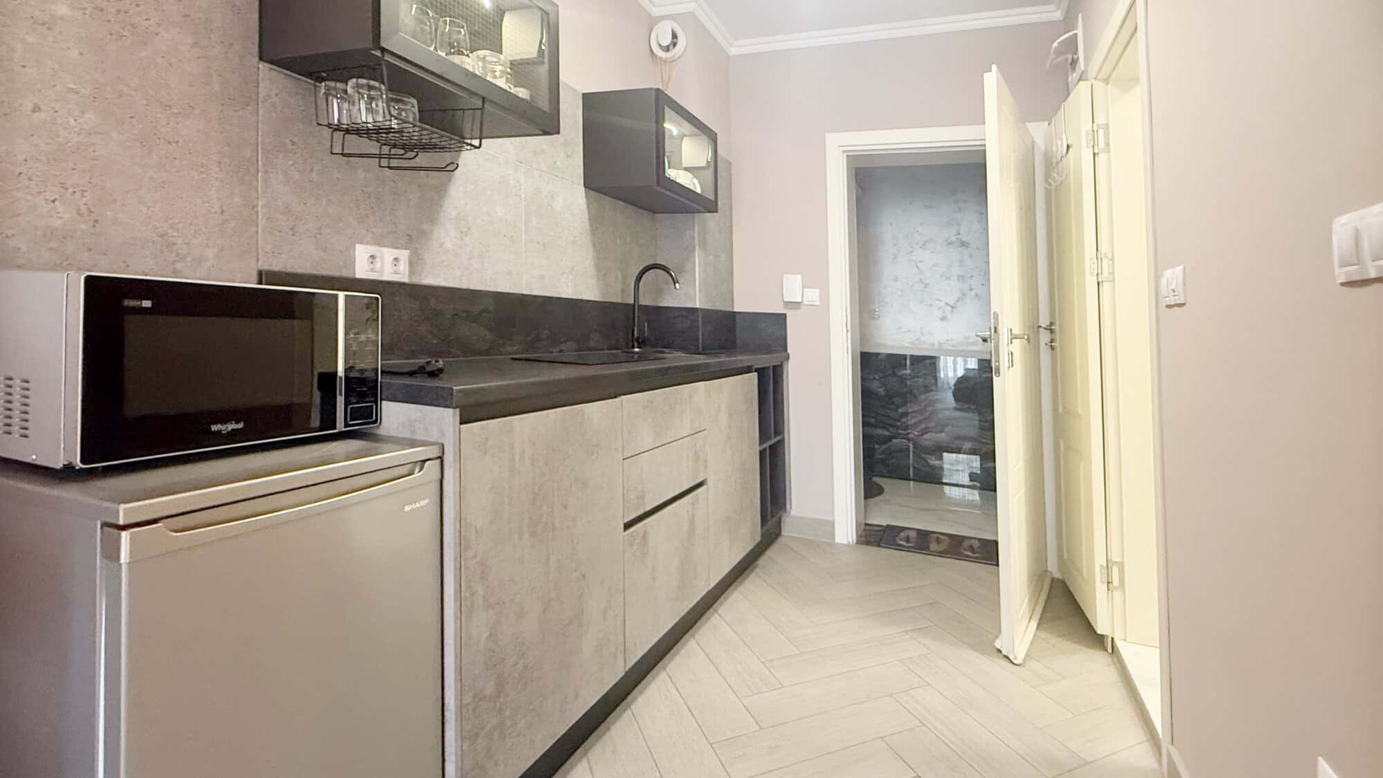 Compact studio apartment with modern kitchen in Valencia Gardens, Nessebar. Perfect for comfortable.