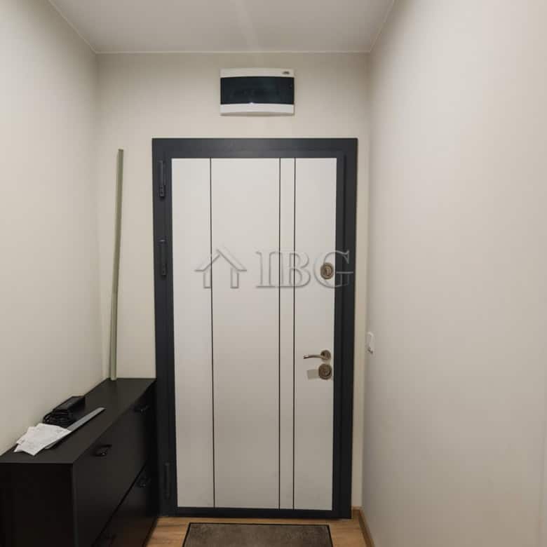 Modern apartment entrance door in Emilia Romana Boutique Complex, Sunny Beach.