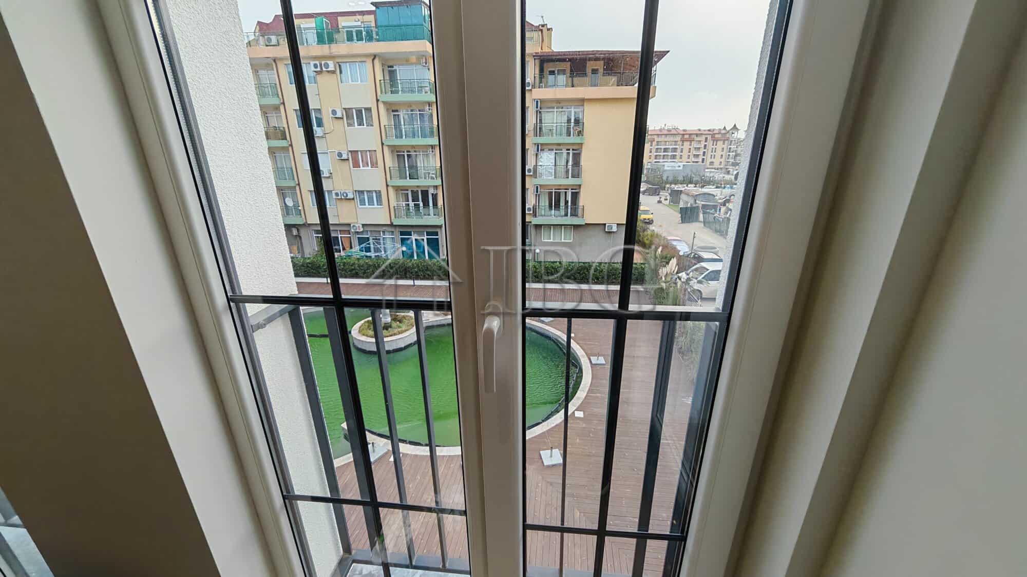 View from balcony of a two-bedroom apartment in Emilia Romana Boutique Complex, Sunny Beach.