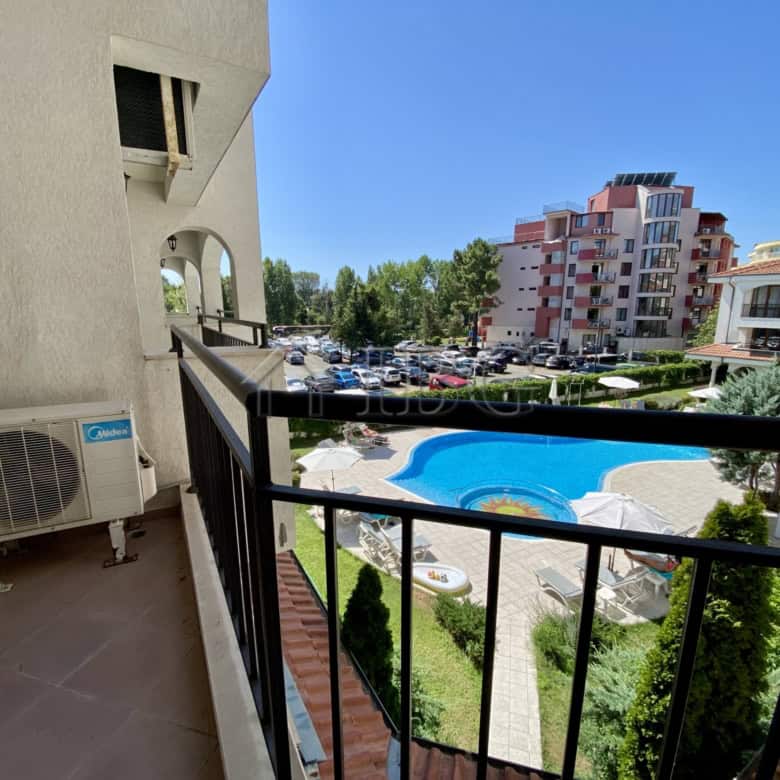 One-bedroom apartment with pool view in Chateau Del Mar, Sunny Beach, offering spacious living and m.