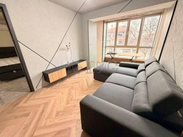 Modern 1-bedroom apartment in Ravda with large window and stylish interior.