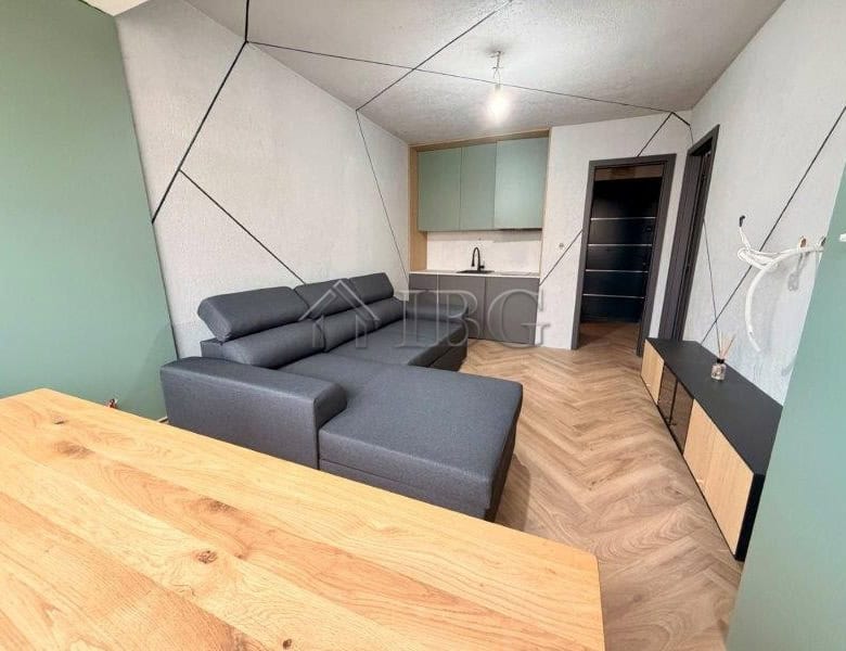 Interior view of a modern 1-bedroom apartment in Ravda with stylish furniture and open-plan design.