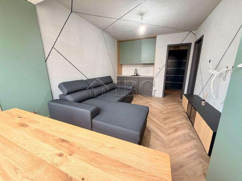 Interior view of a modern 1-bedroom apartment in Ravda with stylish furniture and open-plan design.