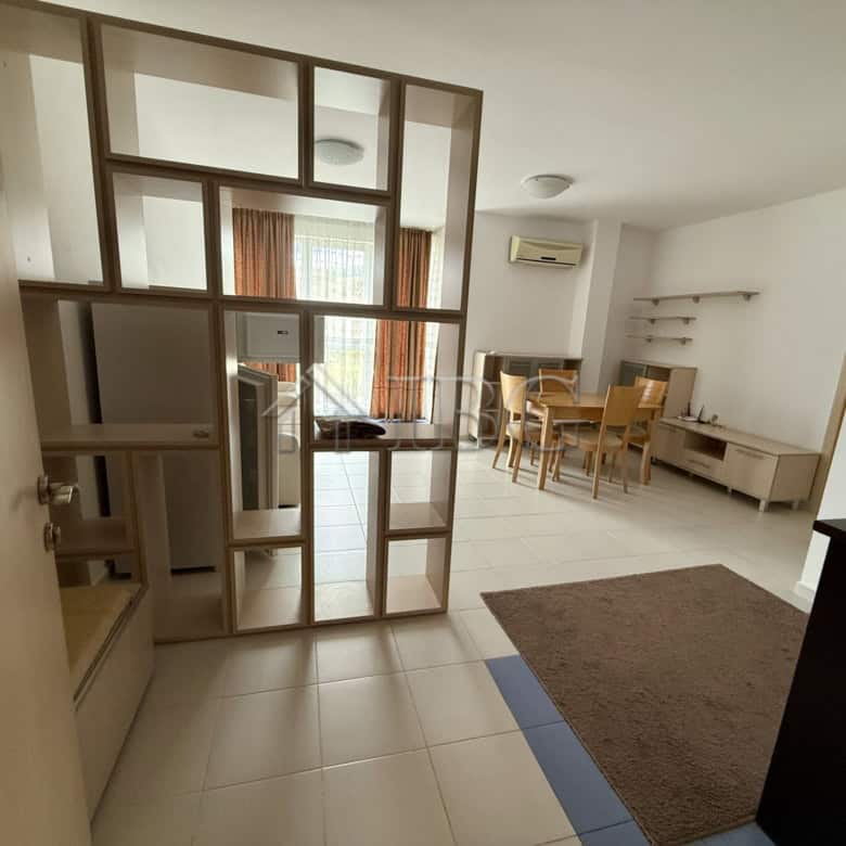 Bright interior of one-bedroom apartment with mountain views in Butterfly Complex, Sveti Vlas.