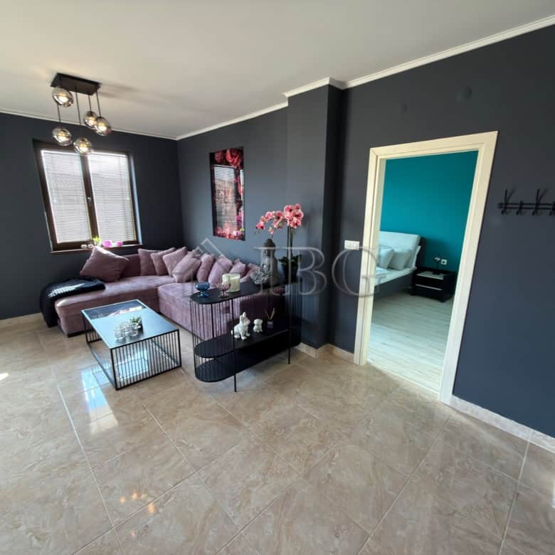 Modern two-bedroom apartment in Nessebar's Esteban SPA Complex with stylish decor.
