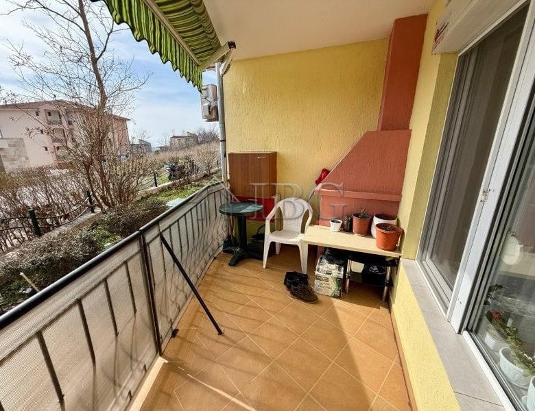 Bright balcony with sea view in Sveti Vlas, Bulgaria.