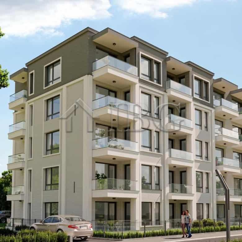 Modern residential building with spacious balconies in Ravda, Bulgaria.