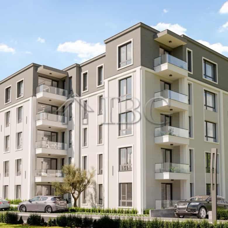 Contemporary apartment building at La Mer House in Ravda, Bulgaria.