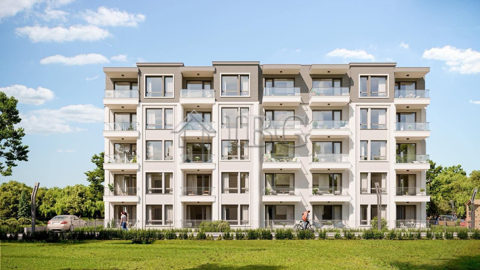 New residential apartment building in Ravda with spacious balconies and modern design.