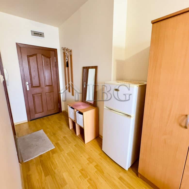 Bright interior of a studio apartment in Panorama Bay 1, Sveti Vlas, Bulgaria.