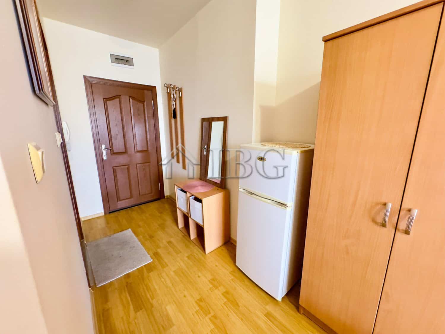 Bright interior of a studio apartment in Panorama Bay 1, Sveti Vlas, Bulgaria.