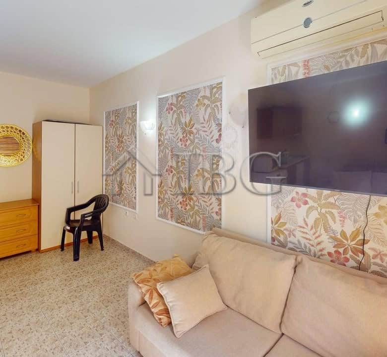 Bright studio with balcony and exit to green yard in Royal Dreams, Sunny Beach.